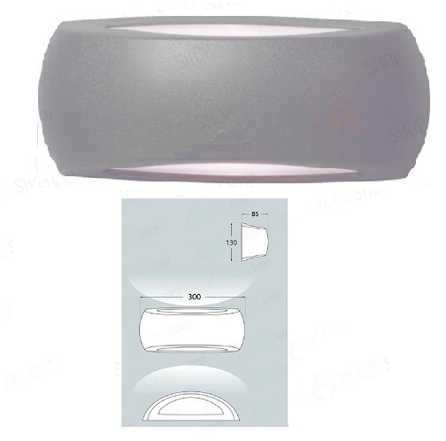 Francy Plafoniera senza viti a vista UP&DOWN E27 6w Natura Grigia